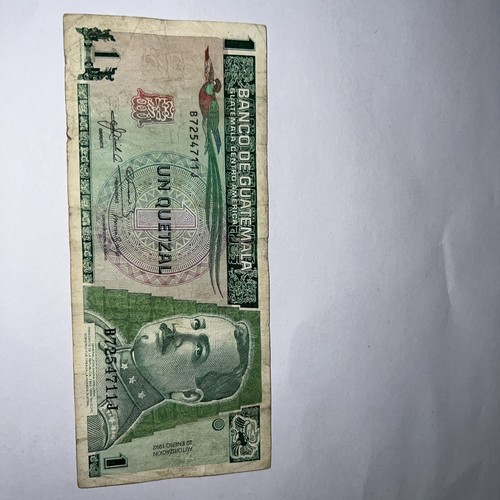 Guatemala banknote 1 Quetzal 1992  Circulated - Afbeelding 1 van 10