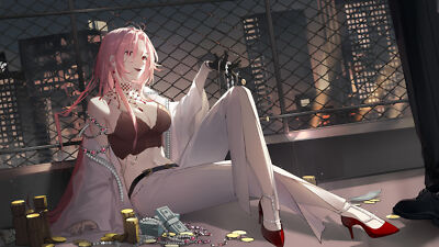 Anime girls digital art 2d petite pixiv artwork looking Playmat Game Mat Desk