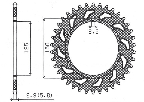 Pignon arrière 899 50 KTM robuste en acier JTR897.50 pas 520 pour enduro
