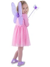 Butterfly Wings and Wand Kids Purple Fantasy Costume Set