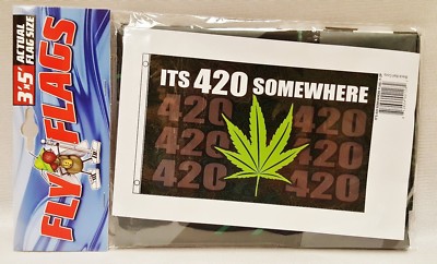 1 It's 420 Somewhere Multi Colored Indoor or Outdoor Flying Flag 3x5ft Banner