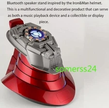 1:1 Iron Man MK5 Helmet LED Base Stand 5.2 Bluetooth Speaker Breathing Light-New