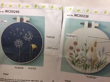 2 Complete Embroidery Kits  Flowers  Dandelion Puffs  Great For Beginners