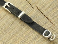 Vintage NOS Unused Ring End Stainless Steel & Suede Buckled 2 Piece Watch Band
