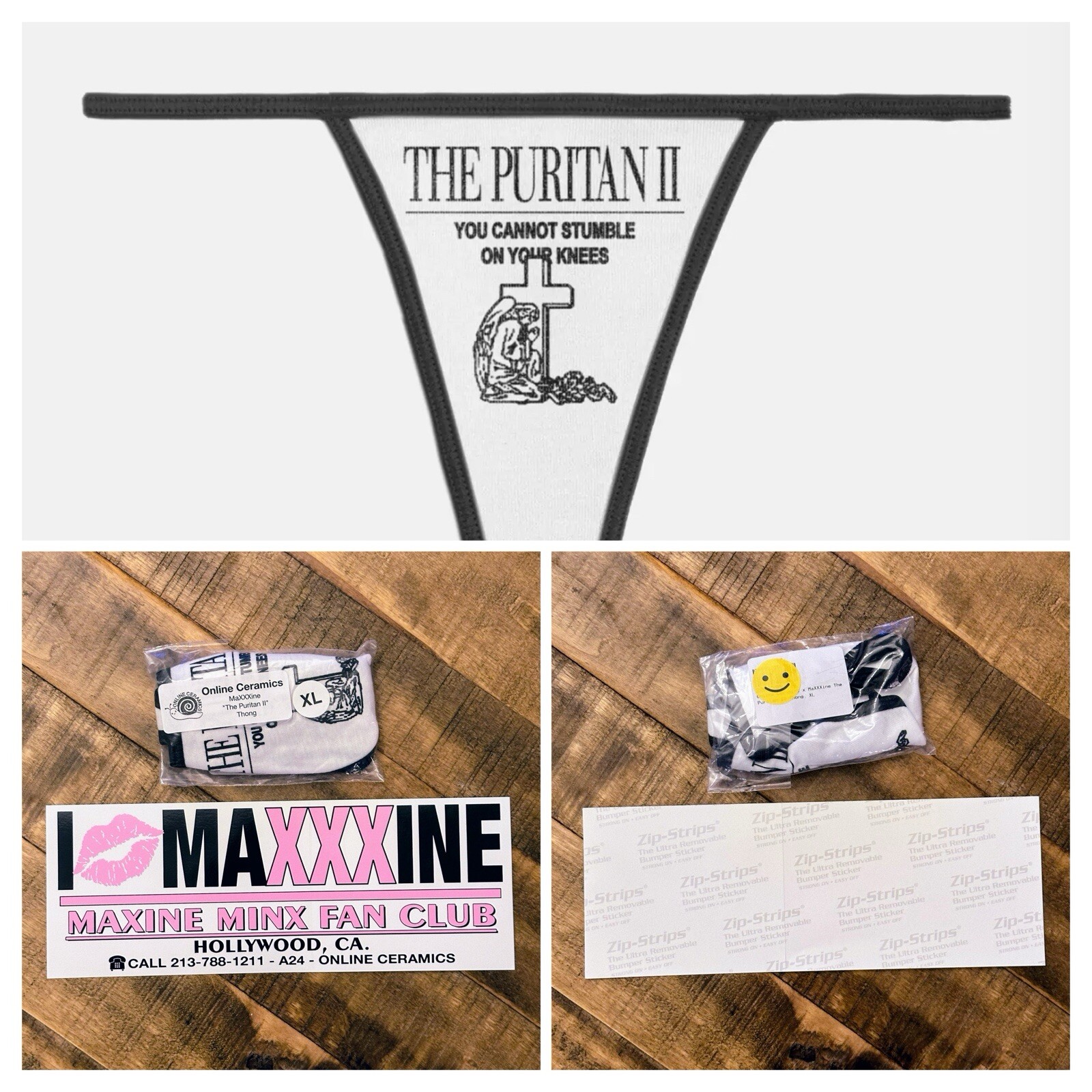 Online Ceramics MaXXXine The Puritan II Thong XL with Fan Club Sticker-image