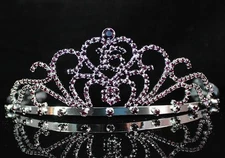 SWEET SIXTEEN 16 BIRTHDAY AUSTRIAN RHIESTONE TIARA CROWN HAIR COMBS T1404 VIOLET