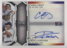 2011 Bowman Sterling Dual Refractor 25/99 Chris Okey Troy Conyers Auto g9j