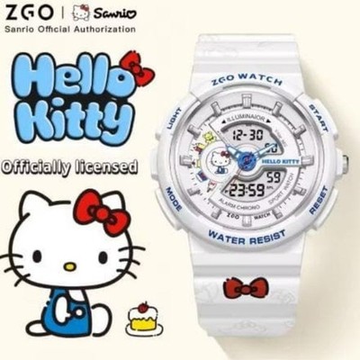 Hello Kitty White Ribbon Digital Watch G-Shock Style Sanrio