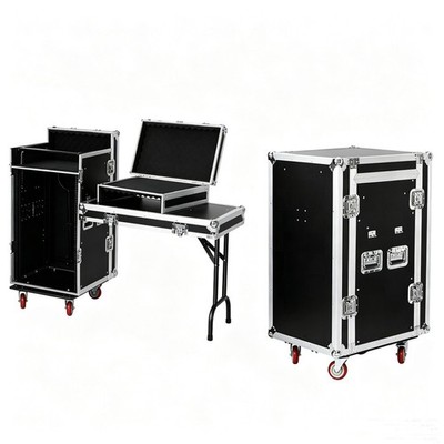 16 Space Pro Audio DJ Road Rack Case with Casters - 16U Pro Tour Grade Case US