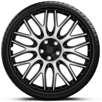 FOR MAZDA BONGO 15'' INCH WHEEL TRIMS HUB CAPS SILVER & BLACK ORDN 4PC