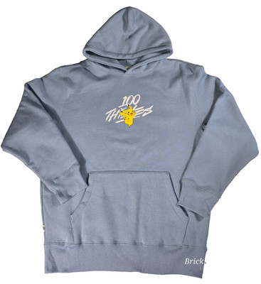 100 Thieves Men's Pokémon Hoodie ''Pikachu'' Light Blue Heavy Size Large NWT