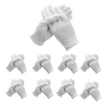 48 Pcs 24Pairs White Cotton Gloves for Dry Hand Moisturizing Large,