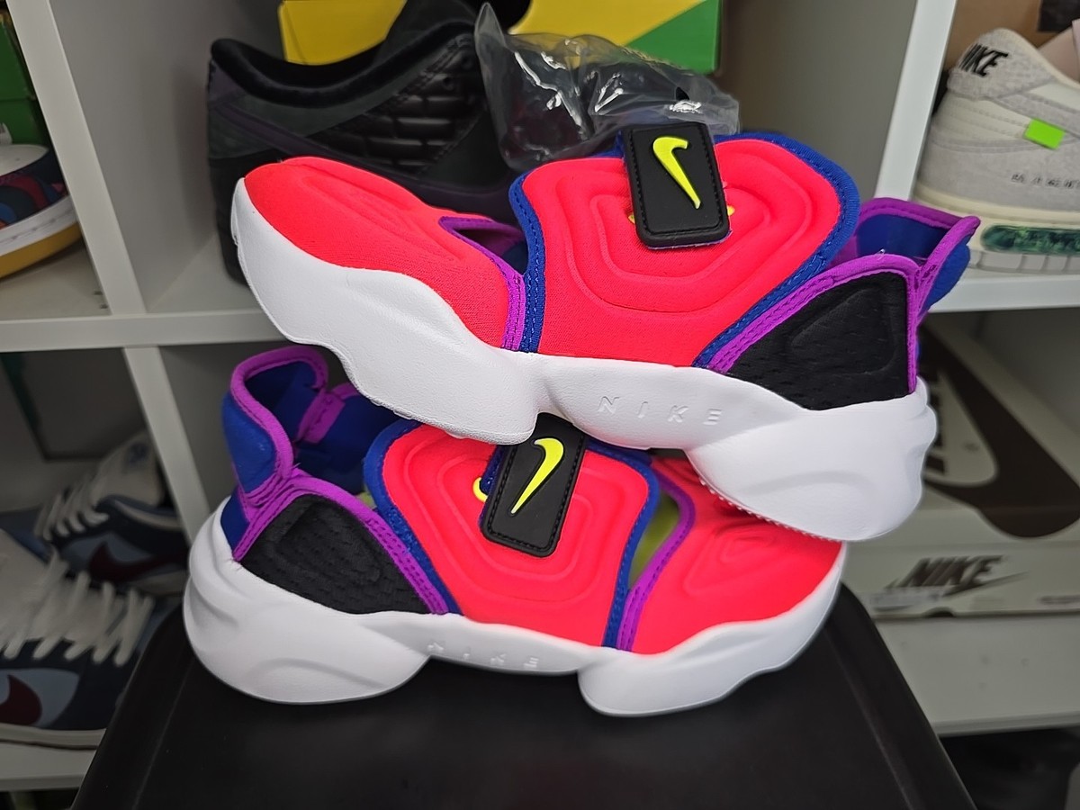 New 7.5 Nike Aqua Rift Water Shoes BQ4797 600 Black White Crimson