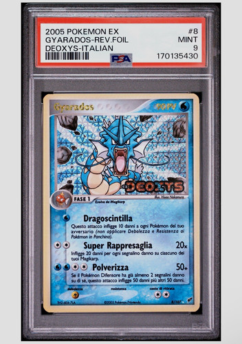 EX Deoxys Gyarados 8/107 PSA 9 Reverse Holo Italian 2005 pop 2