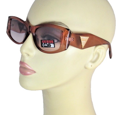 GUESS Translucent Brown Sunglasses Gold Rhinestone-Accented  display picture 1