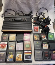 Atari 2600 Console & Game Bundle. 23 Games 3 Joysticks Working. READ Description