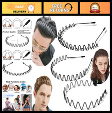3-Pack Metal Headbands for All Hair Types - Zig Zag, Wavy Wide Teeth - Safe Ti
