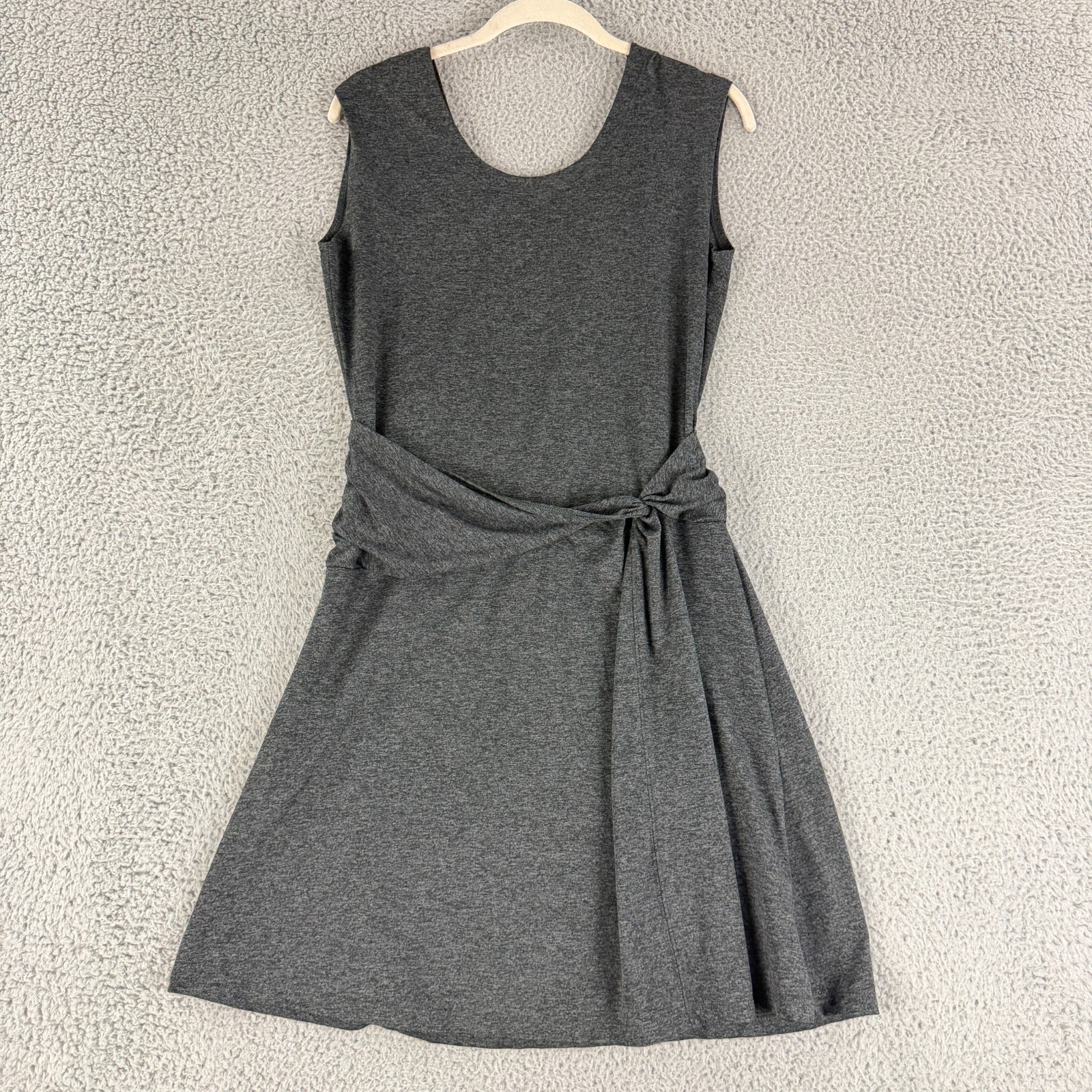 Patagonia Seabrook Twist Dress Womens M Gray Crossover Back Stretch Travel Flare