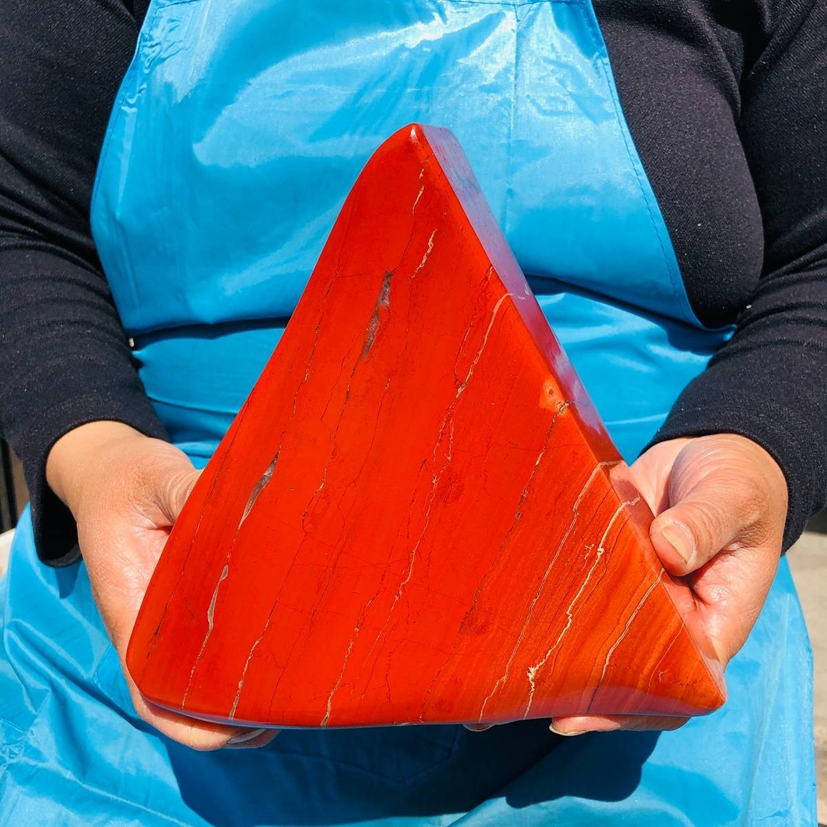 Muestra de curación de cristal de cuarzo estándar mineral de jaspe rojo natural grande de 7,17 lb 923