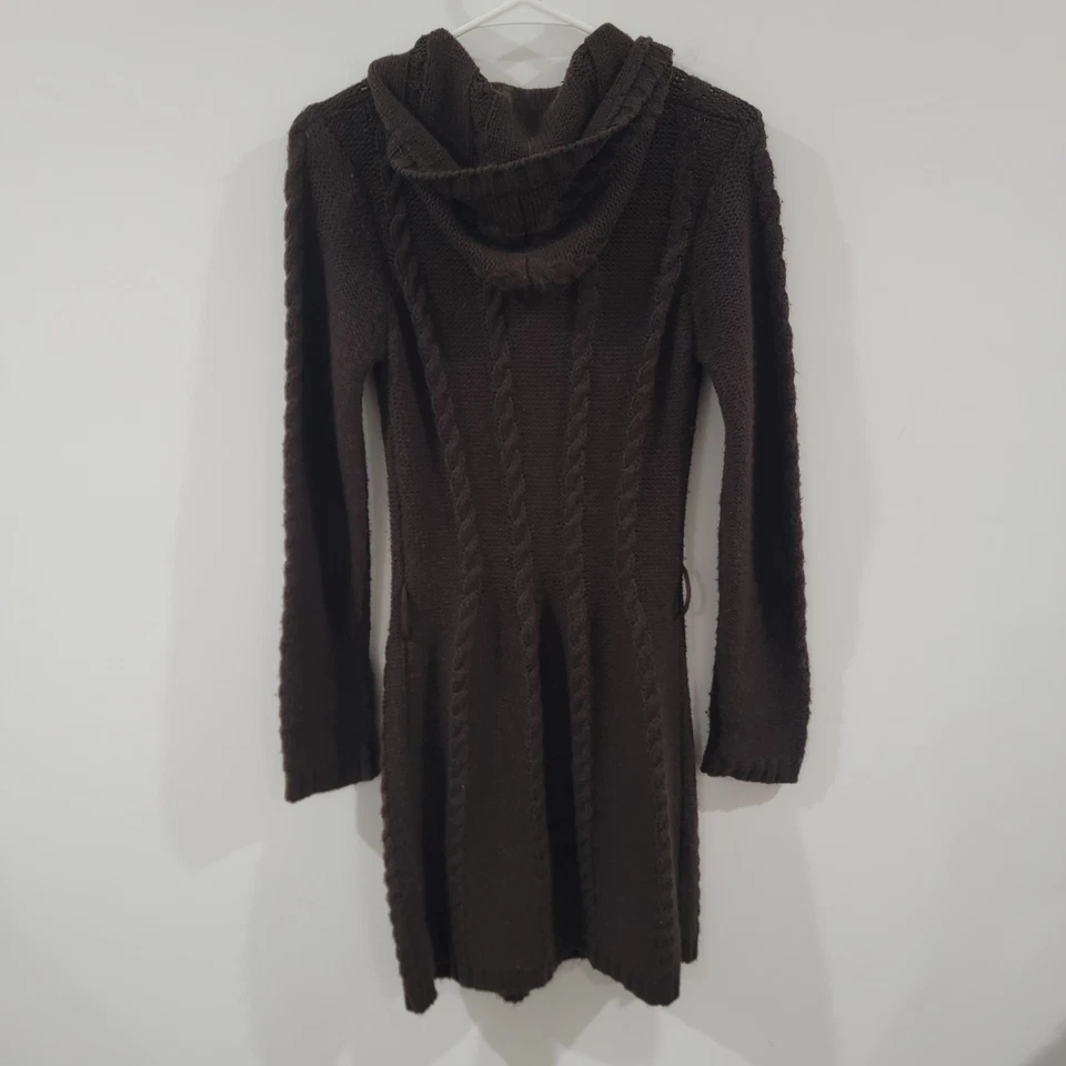 Y2K Bcbg Maxazria Long Duster Cardigan Small Brown Cable Fairy Grunge Granola - Image 3 of 4