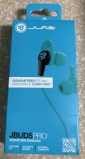 JLab JBuds Pro Signature Earbuds TEAL EPRORTeal123 Removeable Cush Fins - NEW!