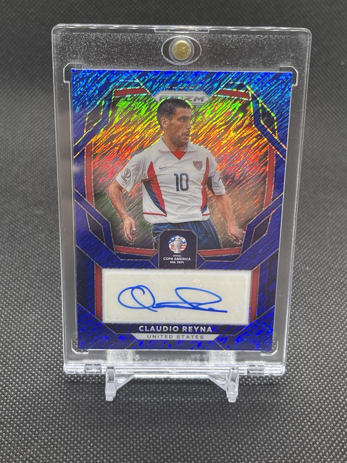 2024 Panini Prizm Copa America Blue Shimmer Claudio Reyna Auto United States SSP