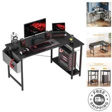 Modern 40-Inch L-Shaped Desk with Sturdy Metal Frame - Perfect for Home Office