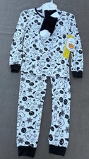 Modern Kids Size 8 3 Pc Pajama Set, NWT, Halloween Bats/Ghosts - Unisex B W
