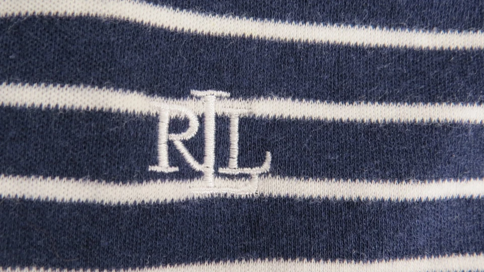 Lauren Ralph Lauren Womens XL Navy Blue Striped Swim Cover Up Nautical Long #140 - Image 4 of 4