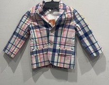 Gymboree Spring plaid blue pink yellow blazer jacket coat boys size 3T NWT