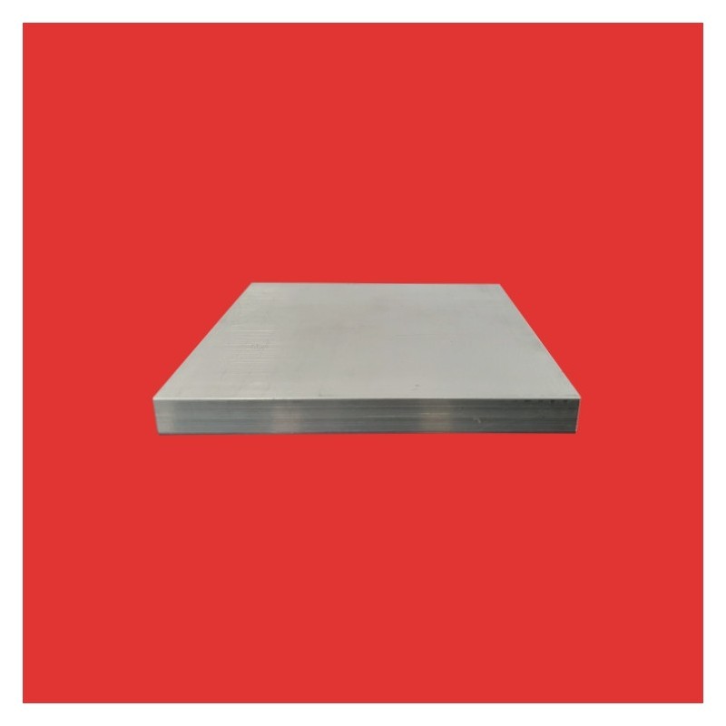 Platine aluminium 150x150 mm épaisseur 10 mm pour ancrage de poteau carré