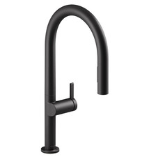 Kohler K-28268-BL Components Pull Down Kitchen Faucet, Matte Black