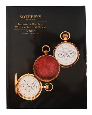 Sotheby's Important Watches, Wristwatches & Clocks 1994 Auction Catalog