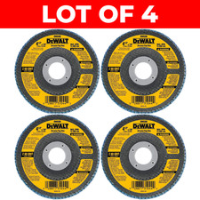 4x DeWalt DW8308 Flap Disc 4.5 60 Grit Zirconia Type 29 Metal Angle Grinder 7/8"