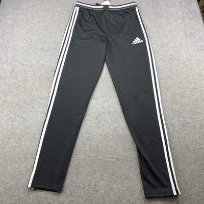 Adidas Pants Boys XL Black White Climacool Three Stripe Athletic Tapered Track