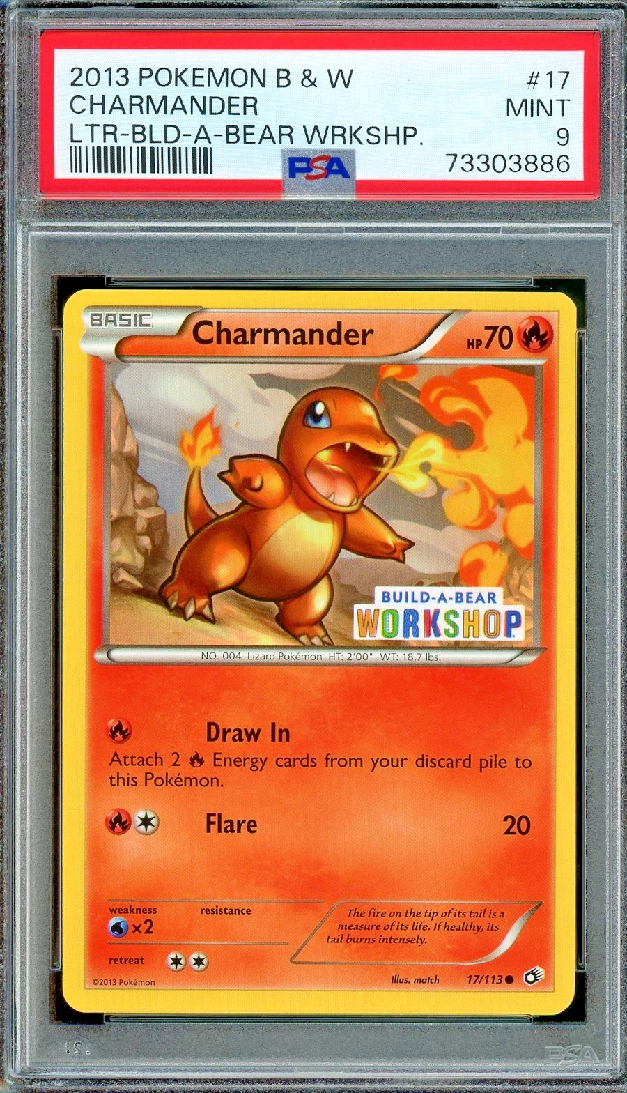 2013 Pokémon Build-A-Bear Workshop Promo Card #17 Charmander PSA 9