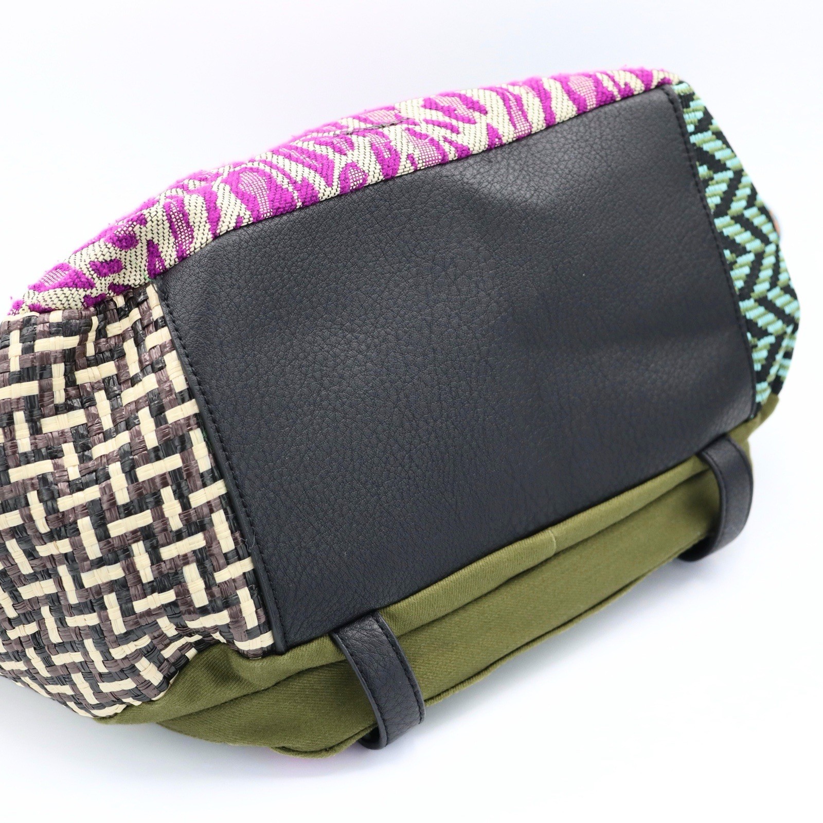 Desigual Large Patchwork Handbag Embroidered Text… - image 10