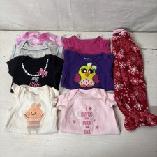Infant Baby Girls Mixed Brand Newborn Lot 8 Items Bodysuits  Sleeper