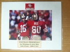 Signed Joe Montana, Jerry Rice 5x7 color photo matted to 8x10 w/coa