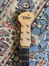 Jerry Jones Baby Sitar Electric Guitar 6 String Solid Red Patterned Body