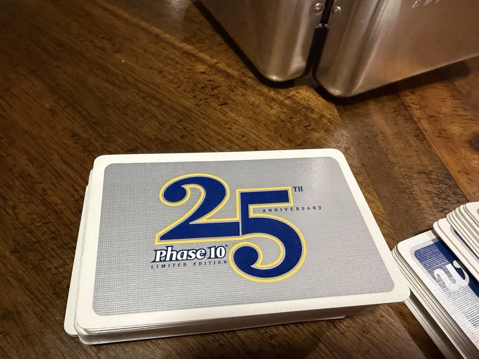 Phase 10 Limited Edition 25th Anniversary In Silver Tin 2005 Fundex Complete Set - Image 2 of 4