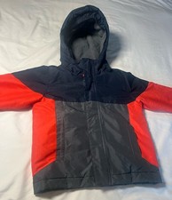 The Children's Place WINTER COAT 3T Quilted hooded Navy and Red