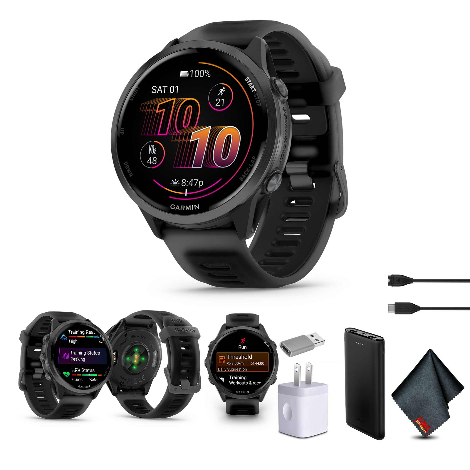 Garmin Forerunner 570 GPS Running Smartwatch with WiFi 47mm Fitness Tracker-image