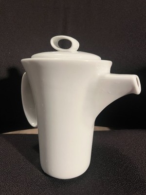 Vintage Mod Teapot Zarin Porcelain Pattern 901 White Modern Design