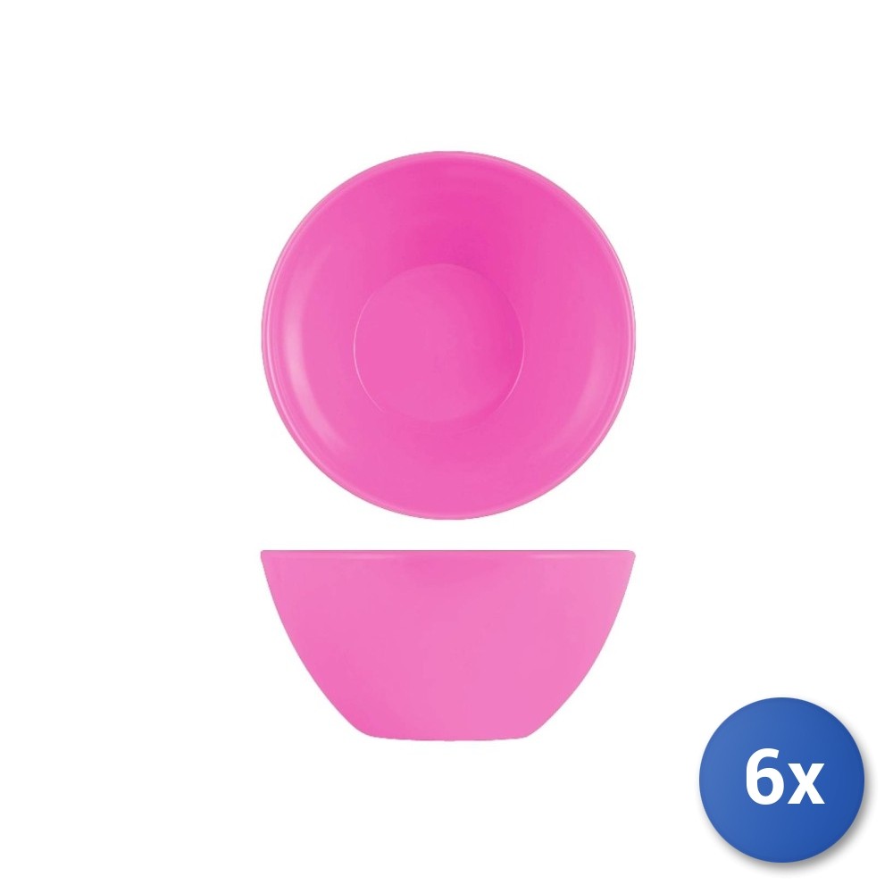 6X Fuchsia Melamine Salad Bowls 23Cm 1/5 Home
