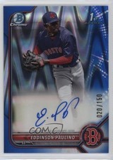 2022 Bowman Chrome Prospect Blue RayWave Refractor Eddinson Paulino Auto 0i4k