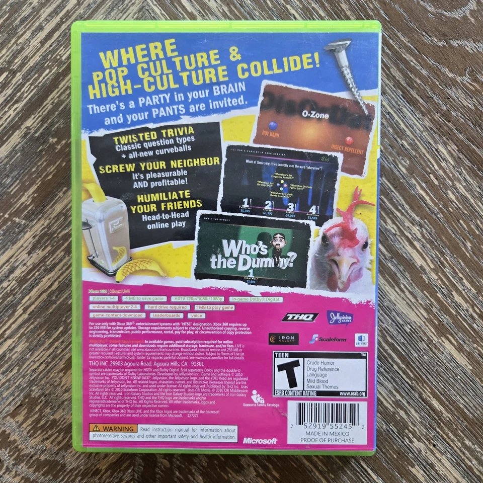 You Don’t Know Jack Xbox 360 (2011) Complete CIB – Party Trivia Game - Image 4 of 4