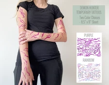 Kpop Demon Hunter Temporary Tattoo Sheet, Huntrix Halloween Costume, Saja Boys