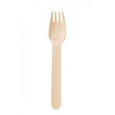 100 x Disposable Wooden Cutlery Forks Party Catering Supply Weddings Christmas