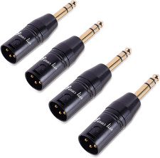 4 Pack XLR Female to 1/4" TRS Adapter Balanced Gold Plated 6.35mm Audio